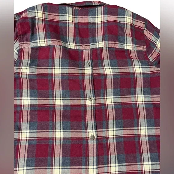 G.H.‎ Bass & Co. Lightweight Plaid Long Sleeved Shirt Medium Roll Tab Sleeve NWT - Picture 9 of 10